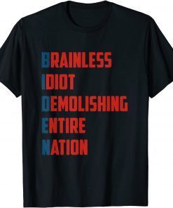 Official Anti Joe Biden Brainless President Funny Democratic T-Shirt