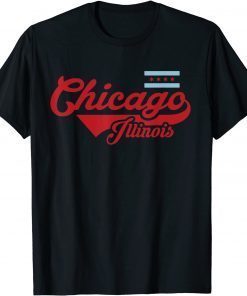 Classic Chicago Flag Shirt Vintage Illinois USA Souvenir Tees Men T-Shirt