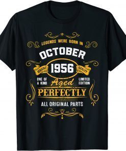 65th Birthday Gift 65 Years Old Awesome Since October 1956 Funny T-Shirt