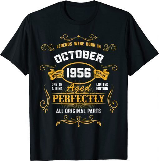 65th Birthday Gift 65 Years Old Awesome Since October 1956 Funny T-Shirt