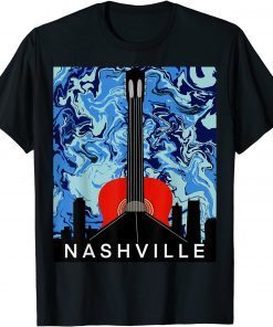 Funny Nashville Skyline Guitar T-Shirt