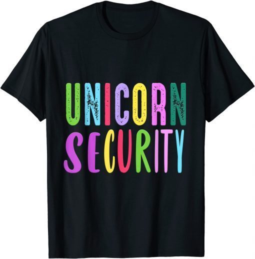 Funny Security Unicorn Halloween Matching Outfit for Adults T-Shirt