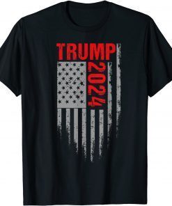 Funny Trump 2024 USA Flag Patriotic T-Shirt
