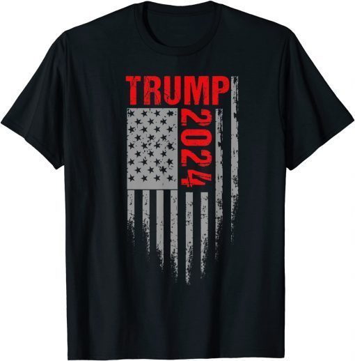 Funny Trump 2024 USA Flag Patriotic T-Shirt