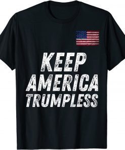 Keep America Without Him Distressed American Flag T-Shirt