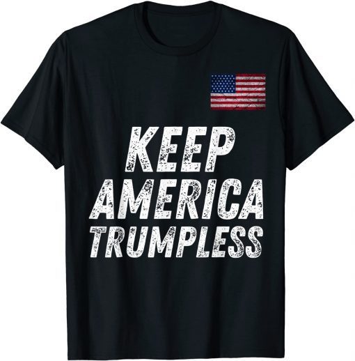 Keep America Without Him Distressed American Flag T-Shirt