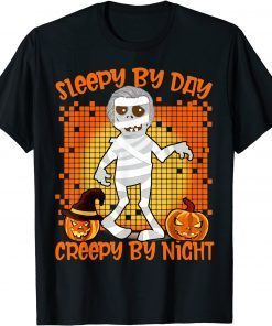 2021 Sleepy Joe By Day Creep By Night Funny Biden Halloween Mummy T-Shirt