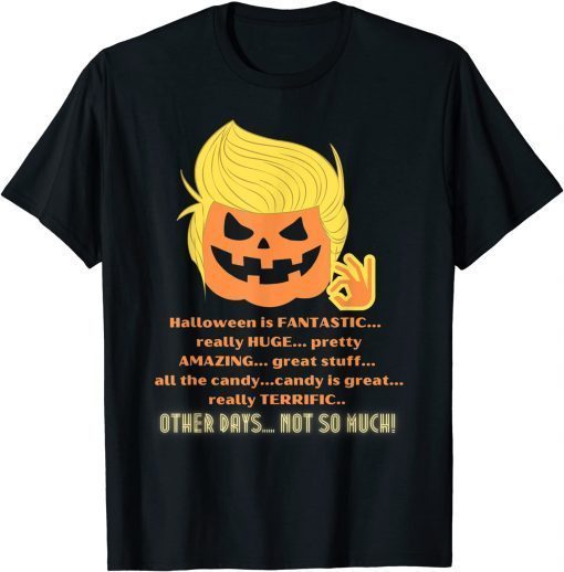Halloween Trump Pumpkin Costume Gift Tee Shirt