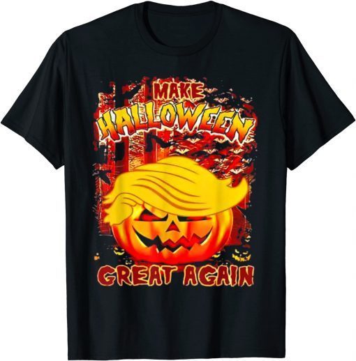 2021 USA Trumpkin Make Halloween Great Again Funny pumpkin T-Shirt