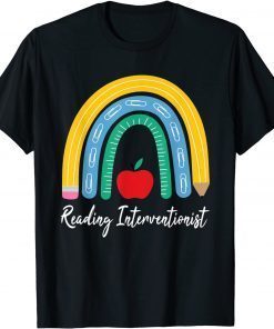 2021 Reading Interventionist, Reading Teacher Specialist Rainbow T-Shirt