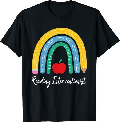 2021 Reading Interventionist, Reading Teacher Specialist Rainbow T-Shirt