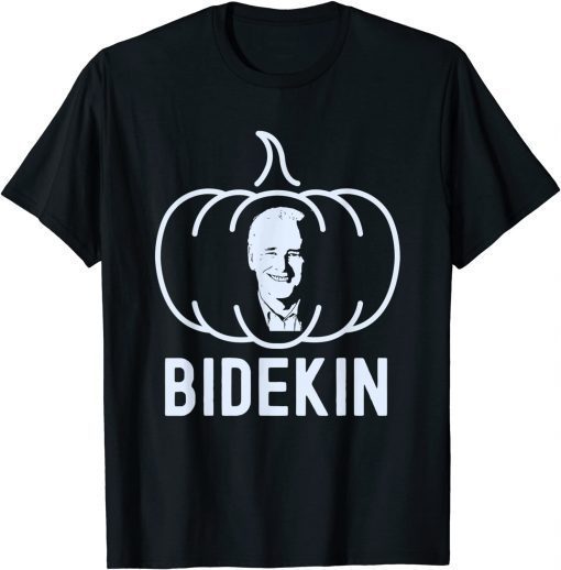Funny Bidekin Joe Biden Funny Pumpkin Face Halloween T-Shirt