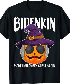 Official Anti Bidenkin Orange Pumpkin Jack O' Lantern Funny Halloween T-Shirt