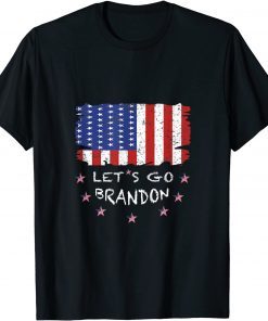 Funny Impeach 46 Let's Go Brandon Tee Conservative Anti Liberal US Flag T-Shirt