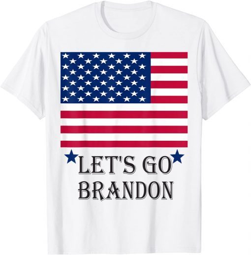 2021 Let's Go Brandon Tee Conservative Anti Liberal US Flag Funny T-Shirt