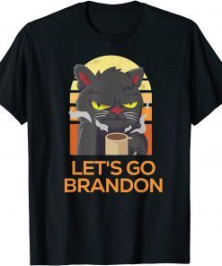 T-Shirt Lets Go Brandon Shirt Angry Funny Cat Pro USA Anti Joe Biden