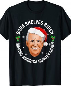 2021 Bare Shelves Biden Funny Meme Christmas Foxtrot Xmas Bravo T-Shirt