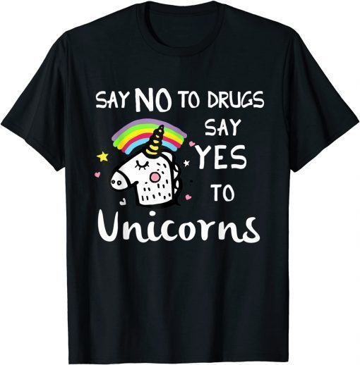 Official Red Ribbon Week Kids Youth Say No Say Yes to Unicorns T-Shirt