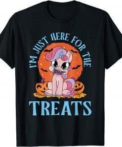 Funny I’m Just Here For The Treats Halloween Unicorn Pumpkin Kids T-Shirt