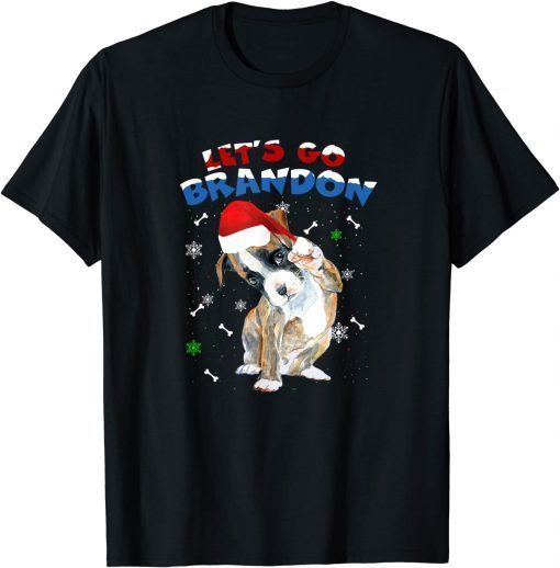 Classic Let's Go Brandon Bull Dog Christmas T-Shirt