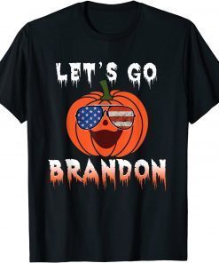 T-Shirt Pumpkin Sunglasses Let's Go Brandon Halloween