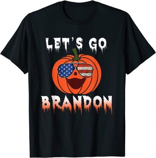 T-Shirt Pumpkin Sunglasses Let's Go Brandon Halloween