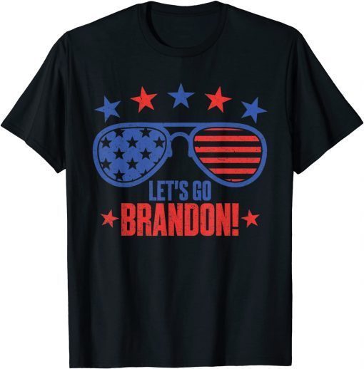 Tee Shirt Let's Go Brandon Sunglasses Impeach Biden Anti Liberal Gift