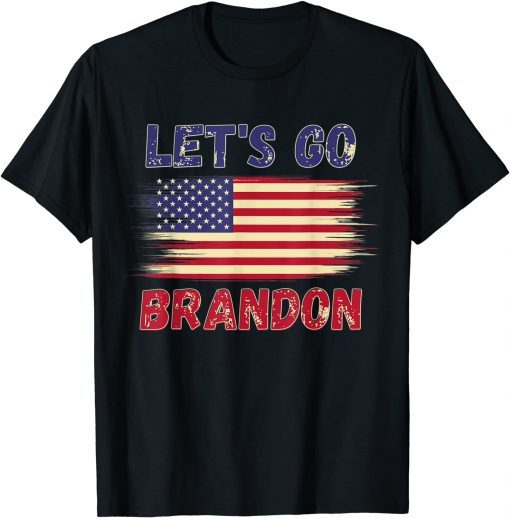 FJB Let's Go Brandon Conservative American Flag Impeach Biden T-Shirt