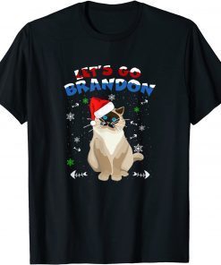 2021 Let's Go Brandon Cat Christmas Funny T-Shirt