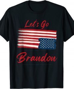 Tee Shirts Let's Go Brandon Tee Conservative Anti Liberal US Flag Unisex