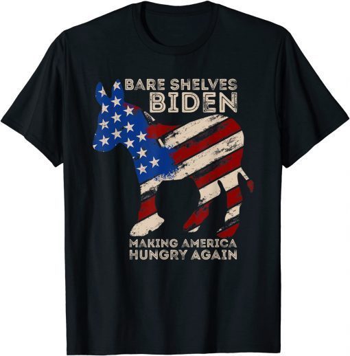 Official Bare Shelves joe Biden Political Democrat Flag Vintage US T-Shirt