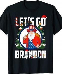 Funny let's go brandon santa christmas Gift Tee Shirt