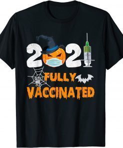 Pumpkin Mask Costume Halloween 2021 Fully Vaccinated Official T-Shirt