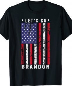 Official Let's Go Brandon American Flag retro vintage with US flag T-Shirt