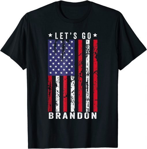 Official Let's Go Brandon American Flag retro vintage with US flag T-Shirt