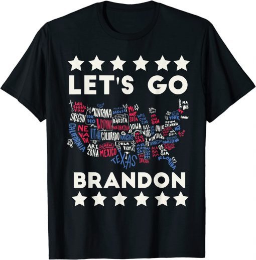 Classic Let's Go Brandon - Biden Conservative Anti Liberal US Flag T-Shirt