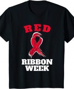 Kids We Wear Red Fo Red ribbon week Awareness 2021 T-Shirt