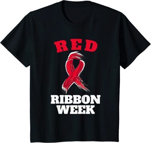 Kids We Wear Red Fo Red ribbon week Awareness 2021 T-Shirt
