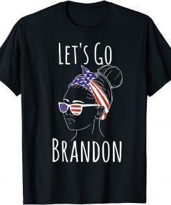 FJB Anti Biden Let's Go Brandon Biden Conservative Anti Liberal US Flag T-Shirt