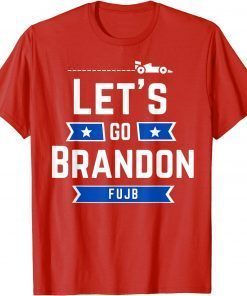 2021 Let's Go Brandon Red Conservative Anti Liberal US Flag T-Shirt