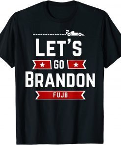 T-Shirt Let's Go Brandon Black Conservative Anti Liberal US Flag
