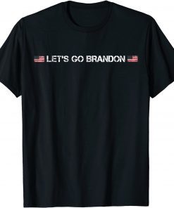 Let's Go Brandon Tee Vintage Anti Liberal US Flag TShirt