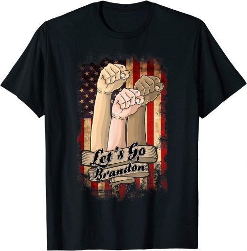 Fuck Biden Lets Go Brandon Let's go Brandon USA Flag T-Shirt