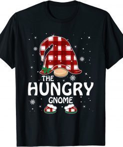 2021 Hungry Gnome Buffalo Plaid Matching Family Christmas Pajama T-Shirt