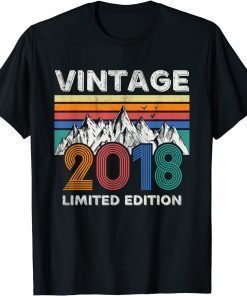 Vintage 2018 3rd Birthday 3 Years Old Gift Boys Girls Unisex Tee Shirts