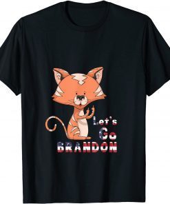 Official Let's Go Brandon cut cat US Flag T-Shirt