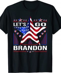 Official Let's Go Brandon Conservative Anti Liberal US Flag Anti Joe Biden T-Shirt