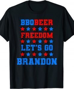 Classic BBQ Beer Freedom Let's Go Brandon 2021 Funny Retro Tee T-Shirt