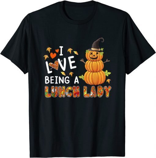 Official I Love Being A Lunch Lady Halloween Pumpkin Costume T-Shirt