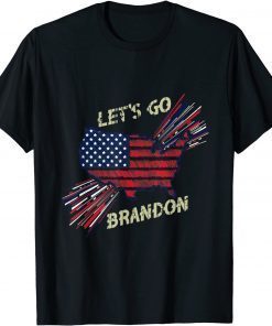Let's Go Brandon Impeach Biden Costume Anti Liberal US Flag Unisex Tee Shirt